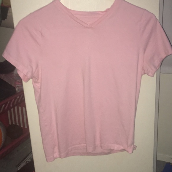 Pink basic V-Neck shirt - Picture 1 of 4